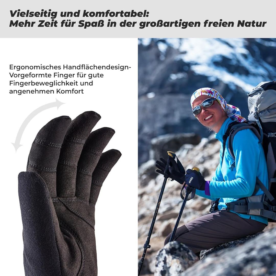 OOZi Winterhandschuhe für Herren und Damen, Touchscreen Handschuhe, Warme Fahrradhandschuhe für Wand
