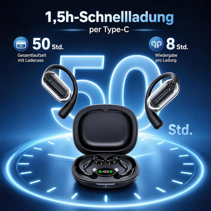 KI-Übersetzungskopfhörer, 144 Sprachen Echtzeit-Übersetzung, Bluetooth 6.1 | 90 Stunden Akkulaufzeit