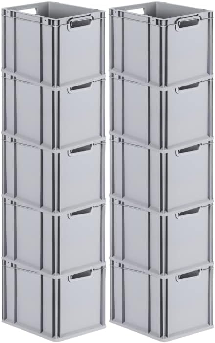 PROREGAL SuperSparSet 10x Eurobox NextGen Grip | HxBxT 32x30x40cm | Griffe offen | Glatter Boden | G