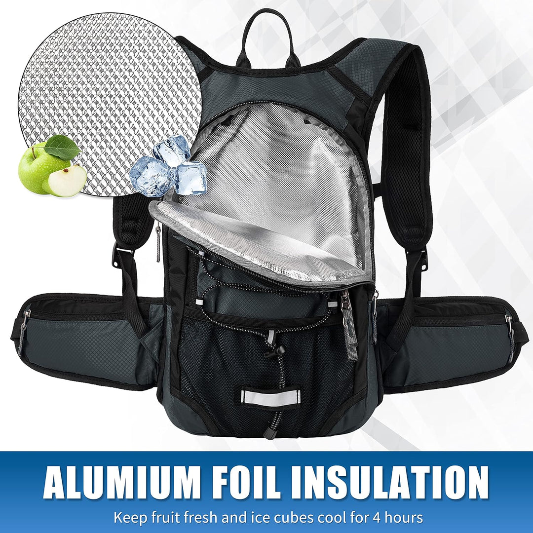 Miracol Trinkrucksack mit 2 l Wasserblase – Thermo-Isolierpack hält Flüssigkeit bis zu 4 Stunden küh