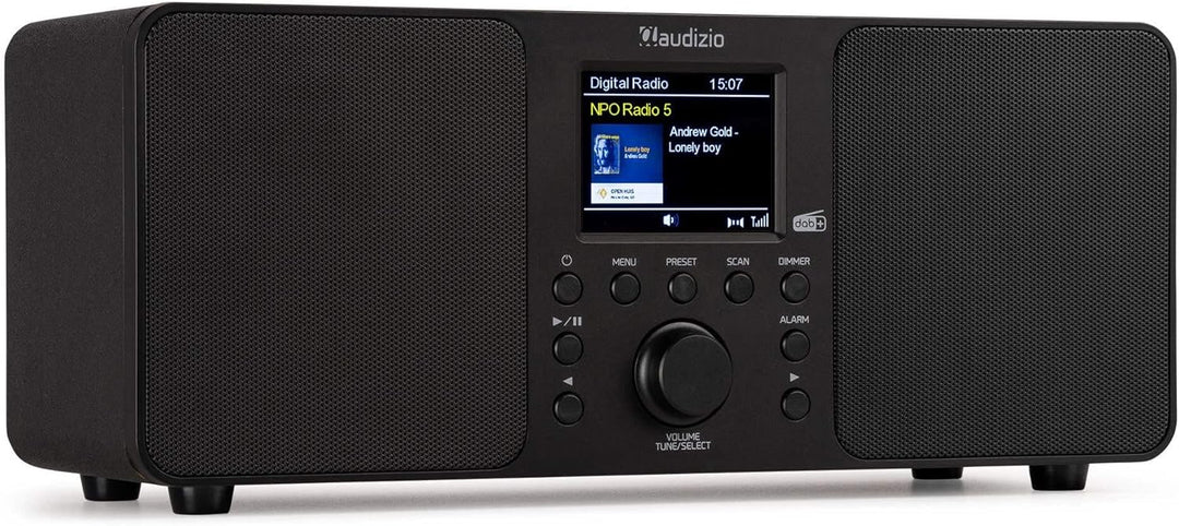 Audizio Genua DAB Radio mit Bluetooth – Stereo DAB Plus Radio mit Fernbedienung, 60 Speicherplätze,