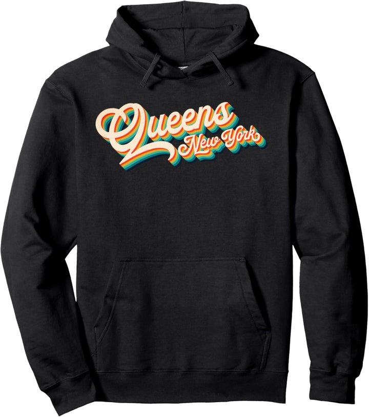 70s Vintage Retro Queens New York City Throwback Gift Pullover Hoodie