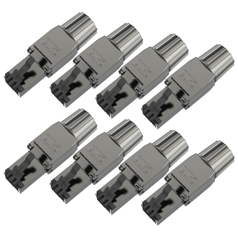 VCELINK RJ45 Stecker Werkzeuglos Cat 7 Cat6a, Netzwerkstecker POE++, Cat 7 Stecker 10 Gbps 600MHz Ge