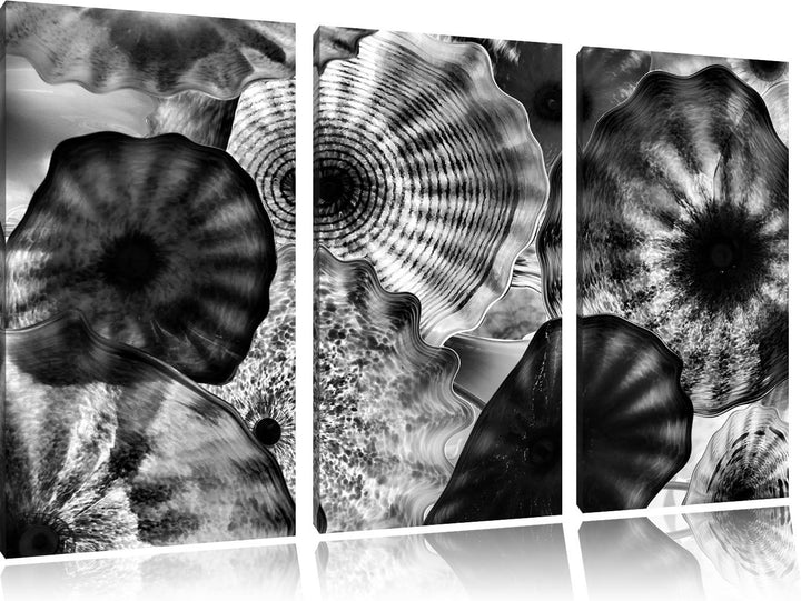 Pixxprint Bunte Quallen als Leinwandbild/Grösse: 3 Teilig (120x80) cm/Wandbild/Kunstdruck/fertig bes