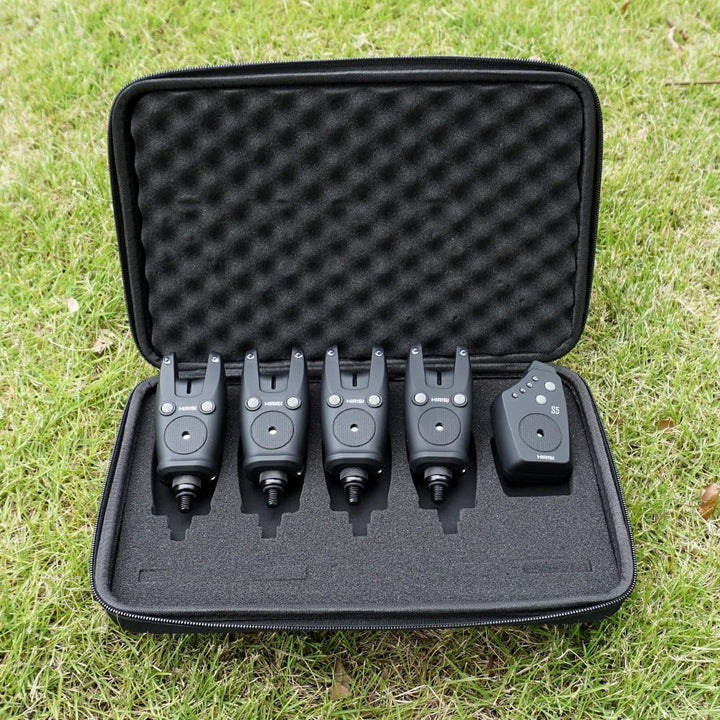 Hirisi Tackle Kabelloser Bissanzeiger für Angeln, in Tragetasche Fbm-s5-4, Fbm-s5-4