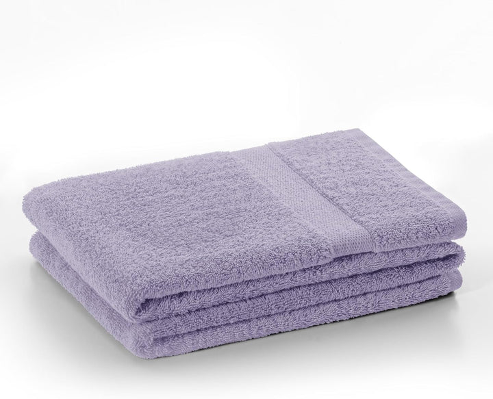 DecoKing 4er Set Baumwolle Qualität 525g/m² 2 Handtücher 50x100 cm und 2 Badetücher 70x140 cm lila s