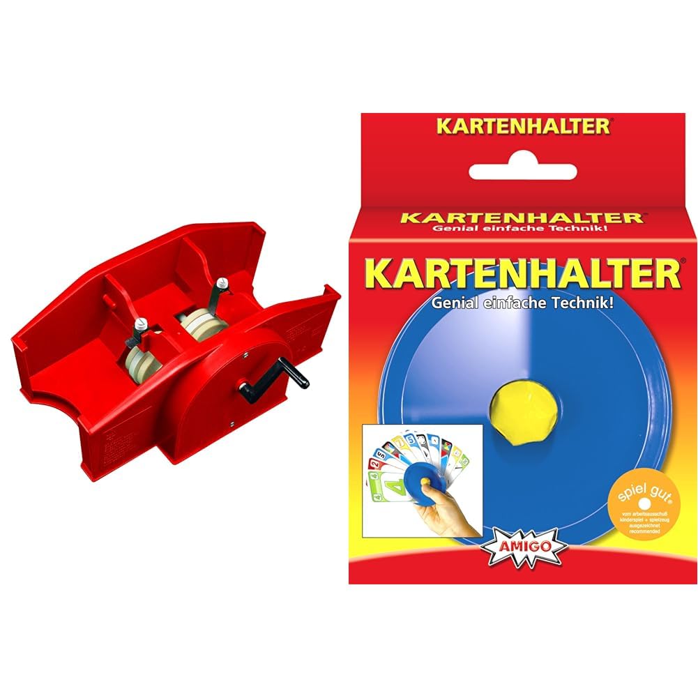 AMIGO 5000 - Kartenmischmaschine, ab 3 Jahren, rot & 04921 Joker Kartenspiel Zubehör, Medium Bundle