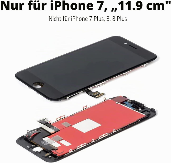 EFaith für iPhone 7 Display LCD 4,7 Zoll Ersatz Bildschirm Volle HD Touchscreen-Digitizer Rahmen, Er