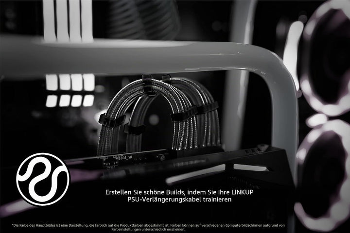 LINKUP - AVA 50cm PSU Kabelverlängerung Ummantelt GPU Nach Mass PC Stromversorgung mit Kamm-Kit - Ko