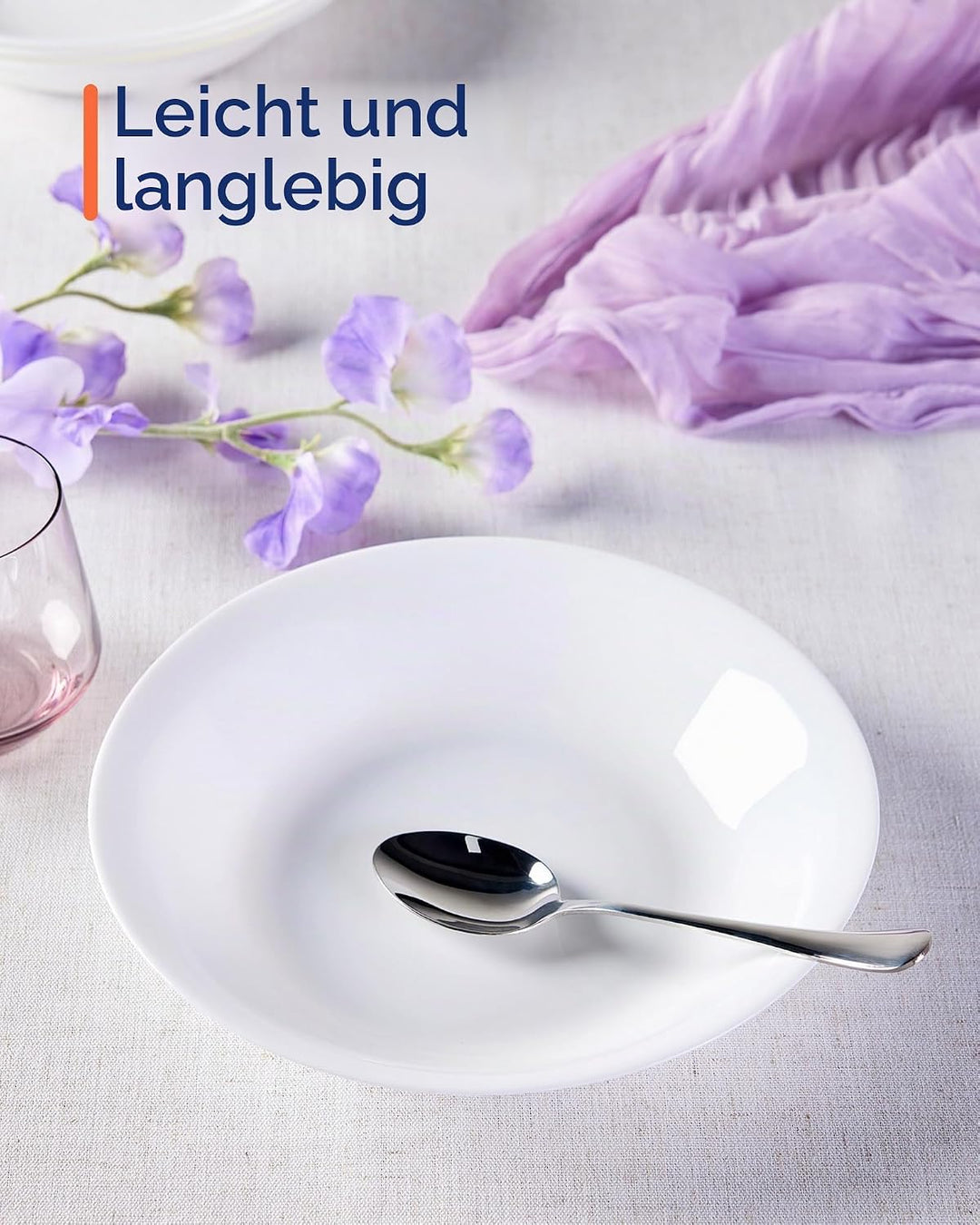 1 L Opalglas Nudelschalen-Set mit 6 Stück, Leichtgewichtige 24,13 cm Runde Grosse Flache Servierscha