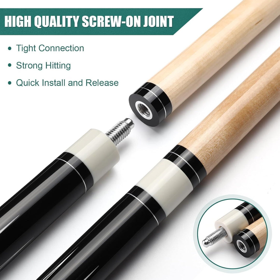 Pool Queue, 58 Zoll Billard Queue Hardwood Pool Cue 13mm Spitzen für Professionelle Billardspieler,