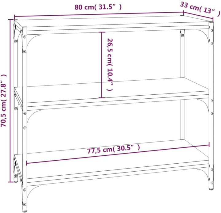 Libreria rovere fumo 80x33x70,5 cm Legno Multistrato e Acciaio