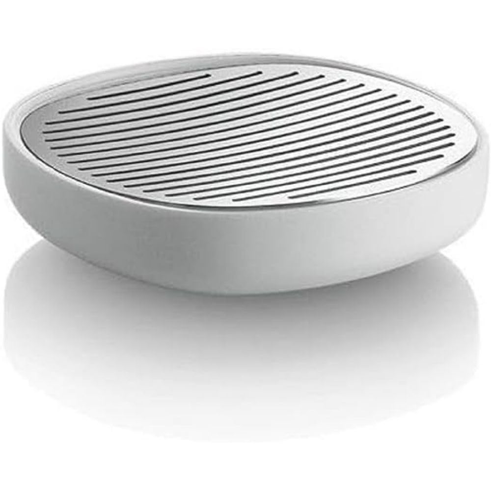 Alessi PL04 W Birillo, Seifenschale Weiss und Edelstahl 18/10, Weiss und Edelstahl 18/10
