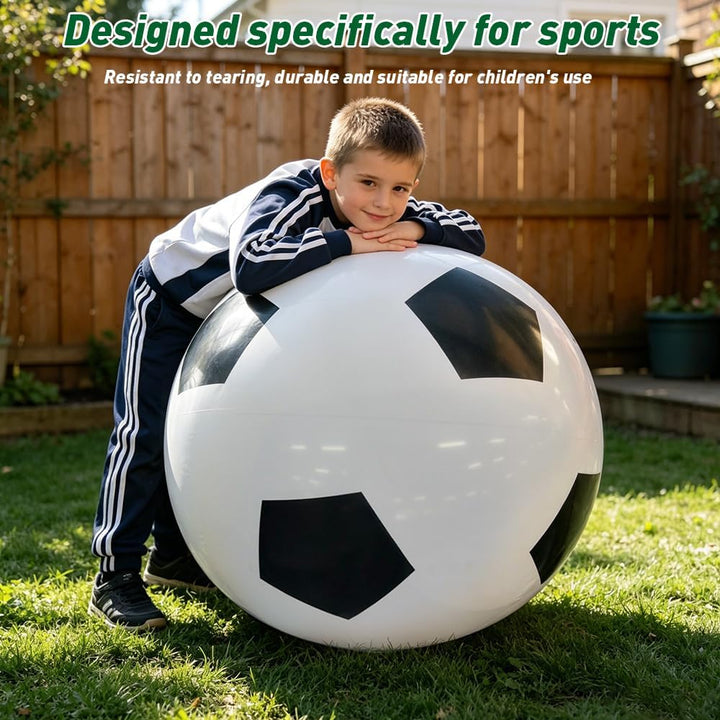 Fussball Ø 100 cm Gross, Riesen Aufblasbarer Wasserball, Aufblasbarer Riesen-Ball aus Robustem Gummi