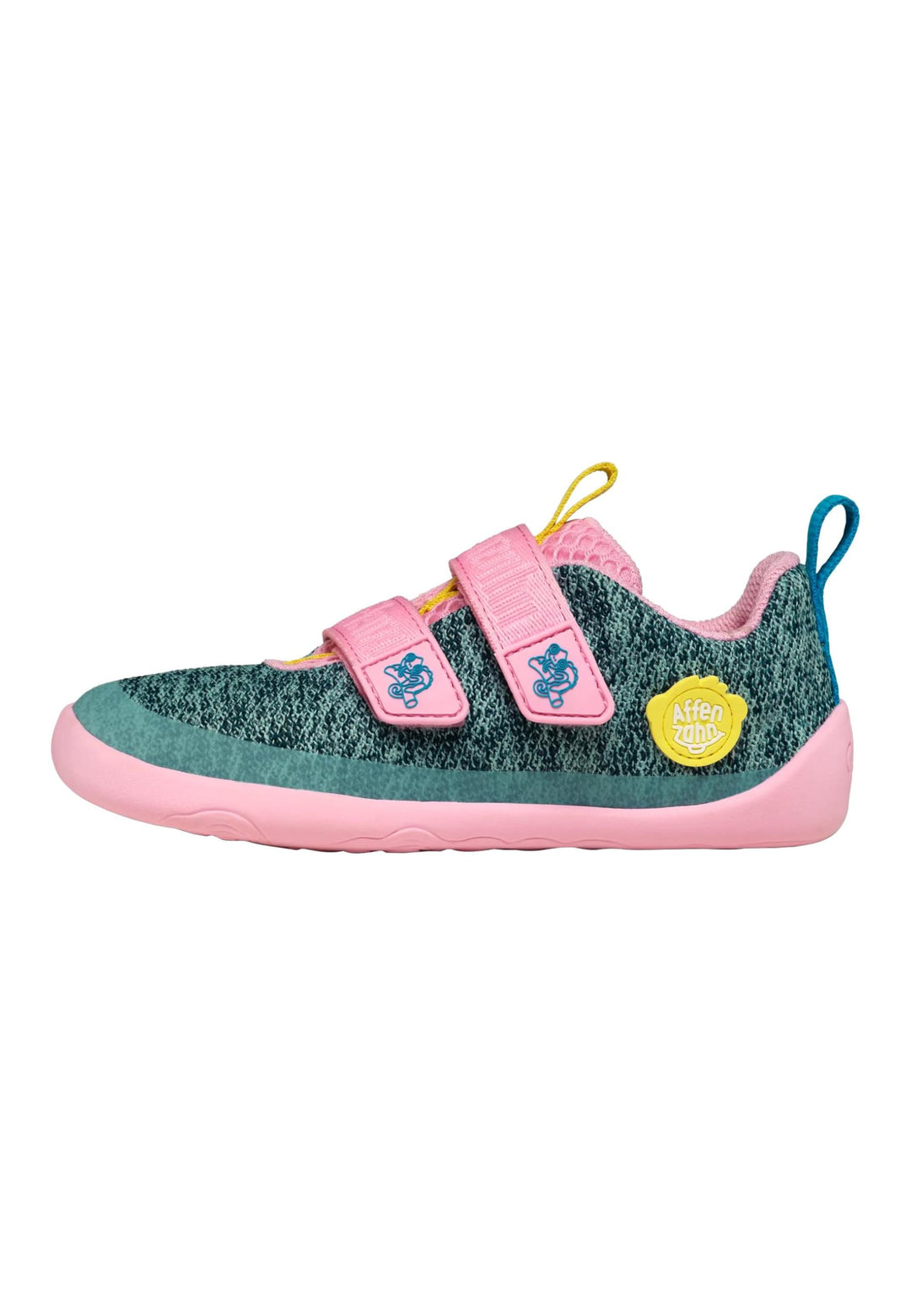 Affenzahn Halbschuh Knit Happy mit Klettverschluss, Vegan, rutschfest, Flexibel, Reflektierend, beso