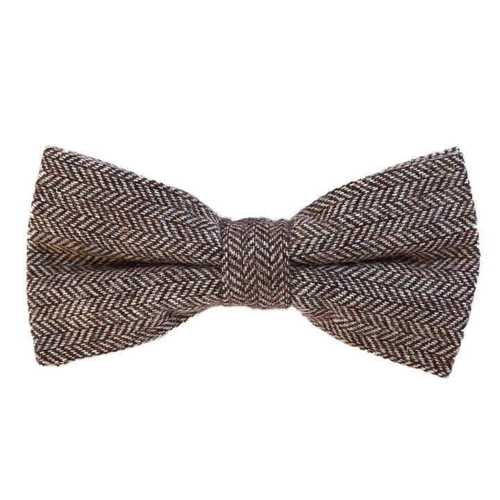 DonDon Herren Fliege 12 x 6 cm kariert gebunden und stufenlos justierbar aus Baumwolle im Tweed Styl