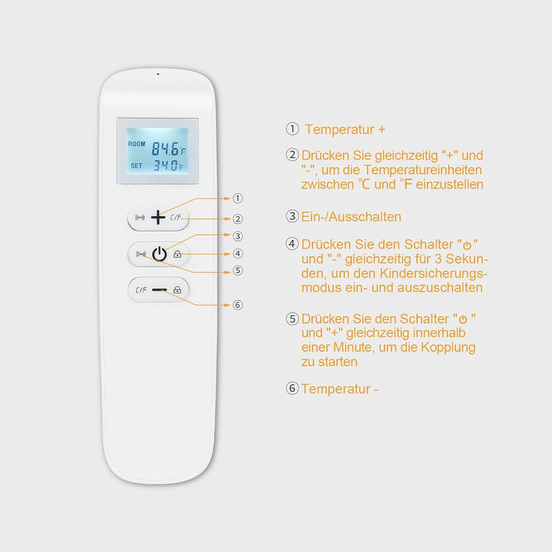 Infrarotheizung Deckenmontage mit Thermostat 860 Watt, Deckenheizung Infrarot, APP Fernbedienung Ste
