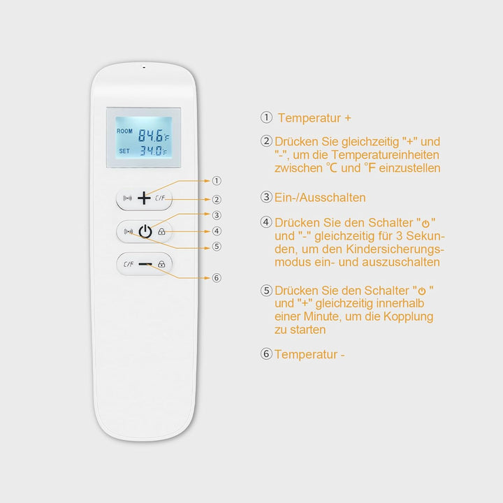 Infrarotheizung Deckenmontage mit Thermostat 860 Watt, Deckenheizung Infrarot, APP Fernbedienung Ste