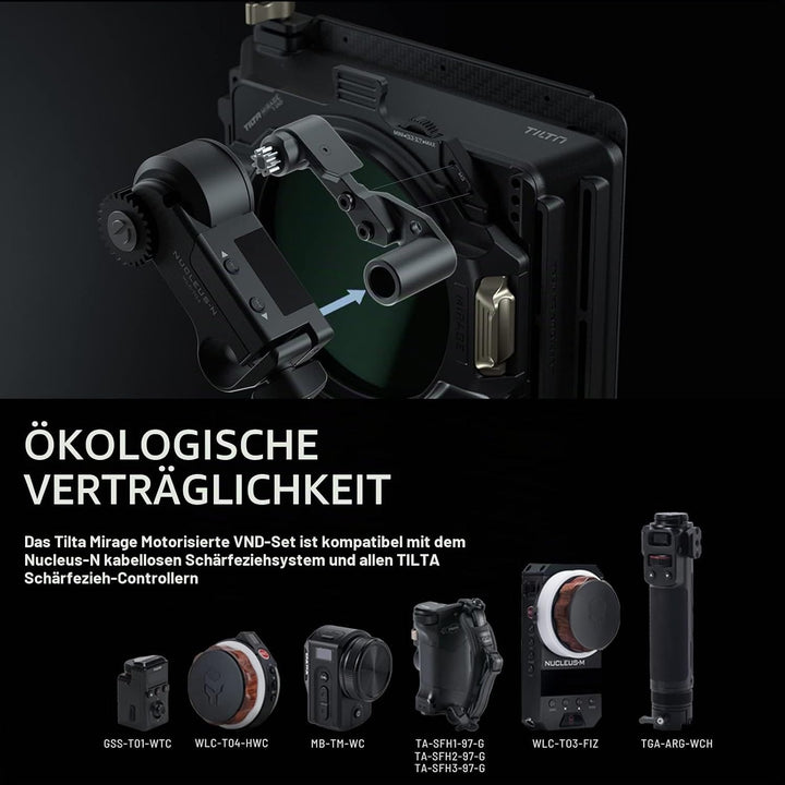 Tilta Mattbox,Mirage Motorisiertes VND Kit Matte Box mit Filterrahmen für DSLR/Spiegellose Kameras,9