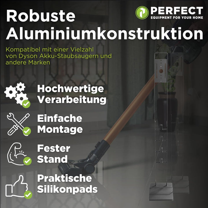 Perfect, Staubsauger-Ständer, Standfuss Organizer für Dyson V6 Pro, V7, V8, Cyclone Fluffy/Absolute,