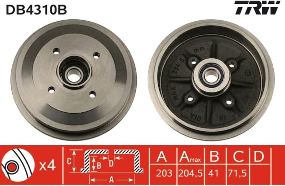 TRW Automotive AfterMarket DB4310B Bremstrommel