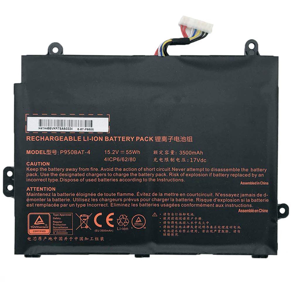 XITAIAN 55Wh 3500mAh 15.2V P950BAT-4 6-87-P950S-51E00 Ersatz Laptop Akku für Clevo P950HP6 für Sager