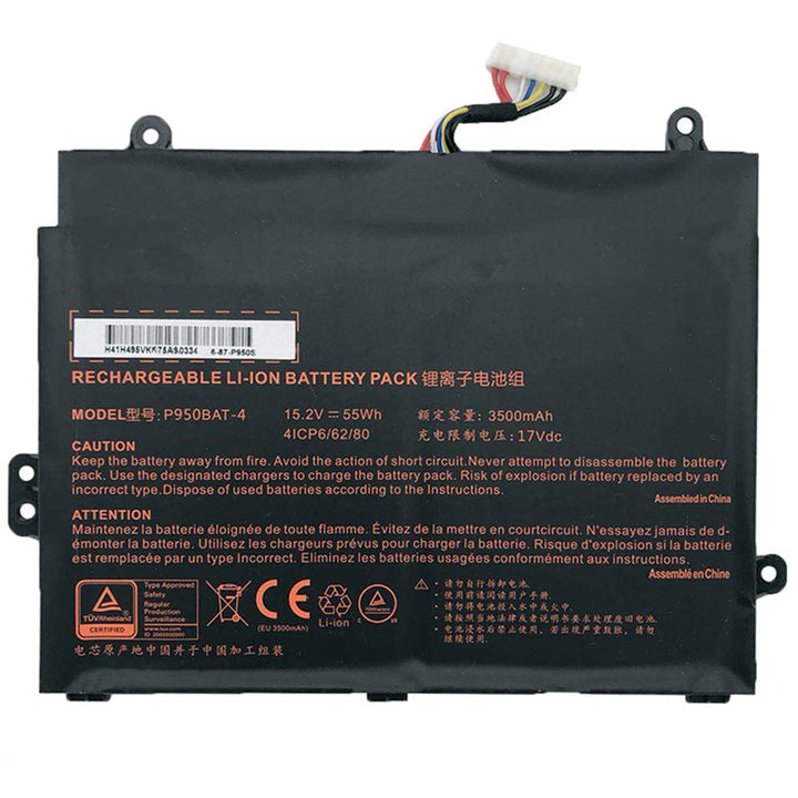 XITAIAN 55Wh 3500mAh 15.2V P950BAT-4 6-87-P950S-51E00 Ersatz Laptop Akku für Clevo P950HP6 für Sager