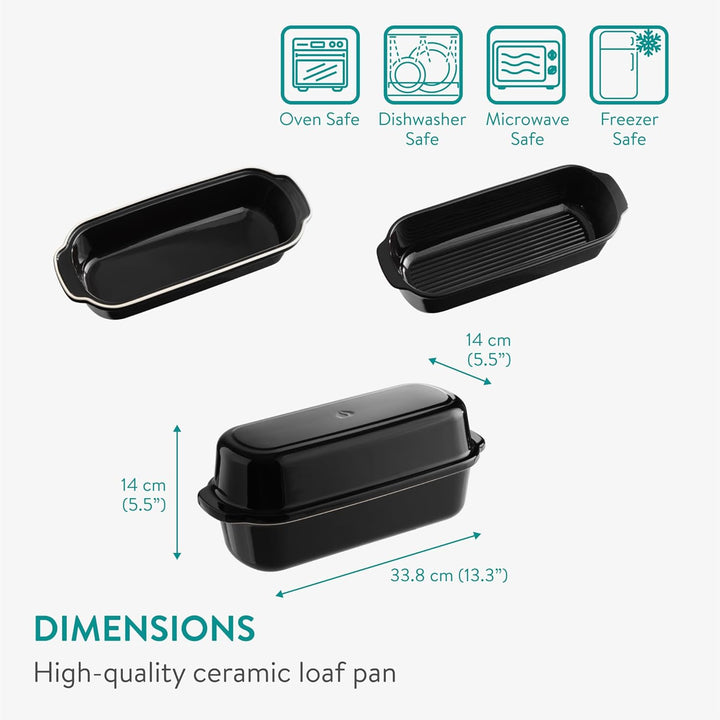 Navaris Brottopf - Toastbrot Backform - Brottopf zum Backen - Tontopf Brot - Brotbackschale - Toastb