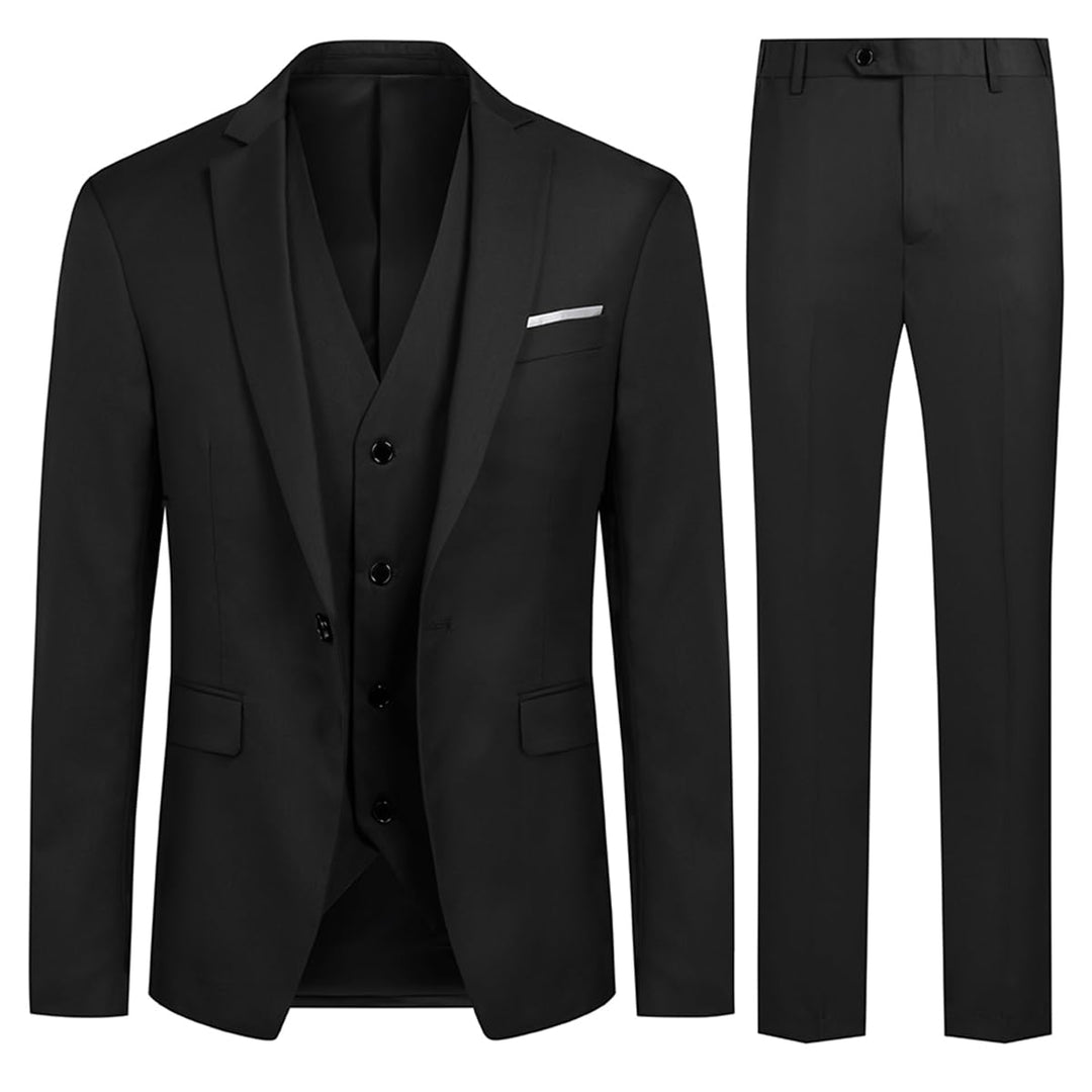 Allthemen Anzug Herren Slim Fit 3 Teilig Anzüge Modern Herrenanzug 3-Teilig Sakko Hose Weste für Bus