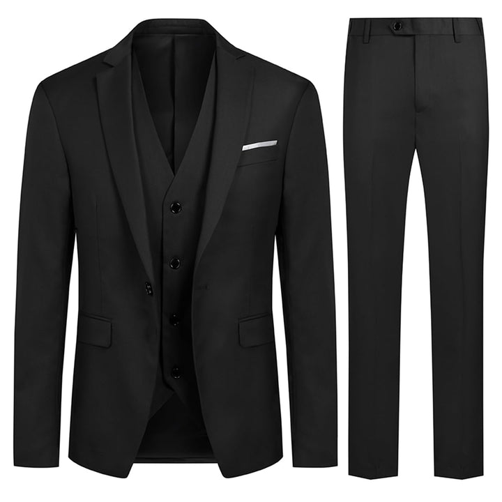 Allthemen Anzug Herren Slim Fit 3 Teilig Anzüge Modern Herrenanzug 3-Teilig Sakko Hose Weste für Bus