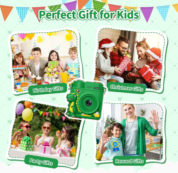 Gofunly Sofortbildkamera Kinder, 1080P HD Kinderkamera Sofortbildkamera mit 32GB Karte & DruckerPapi