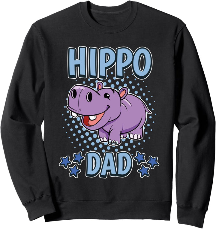 Herren Hippo Dad Papa Vatertag Nilpferd Sweatshirt