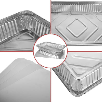 MIVIDE 30 Stück Grill Aluschalen mit Deckel, 2200ml Alu Grillschalen, Einwegschalen aus Aluminium fü