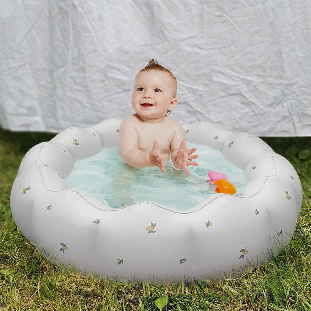 Aufblasbares Schwimmbecken 90cm PVC Planschbecken Niedlicher Swimmingpool Aufblasbare Badewanne Dusc
