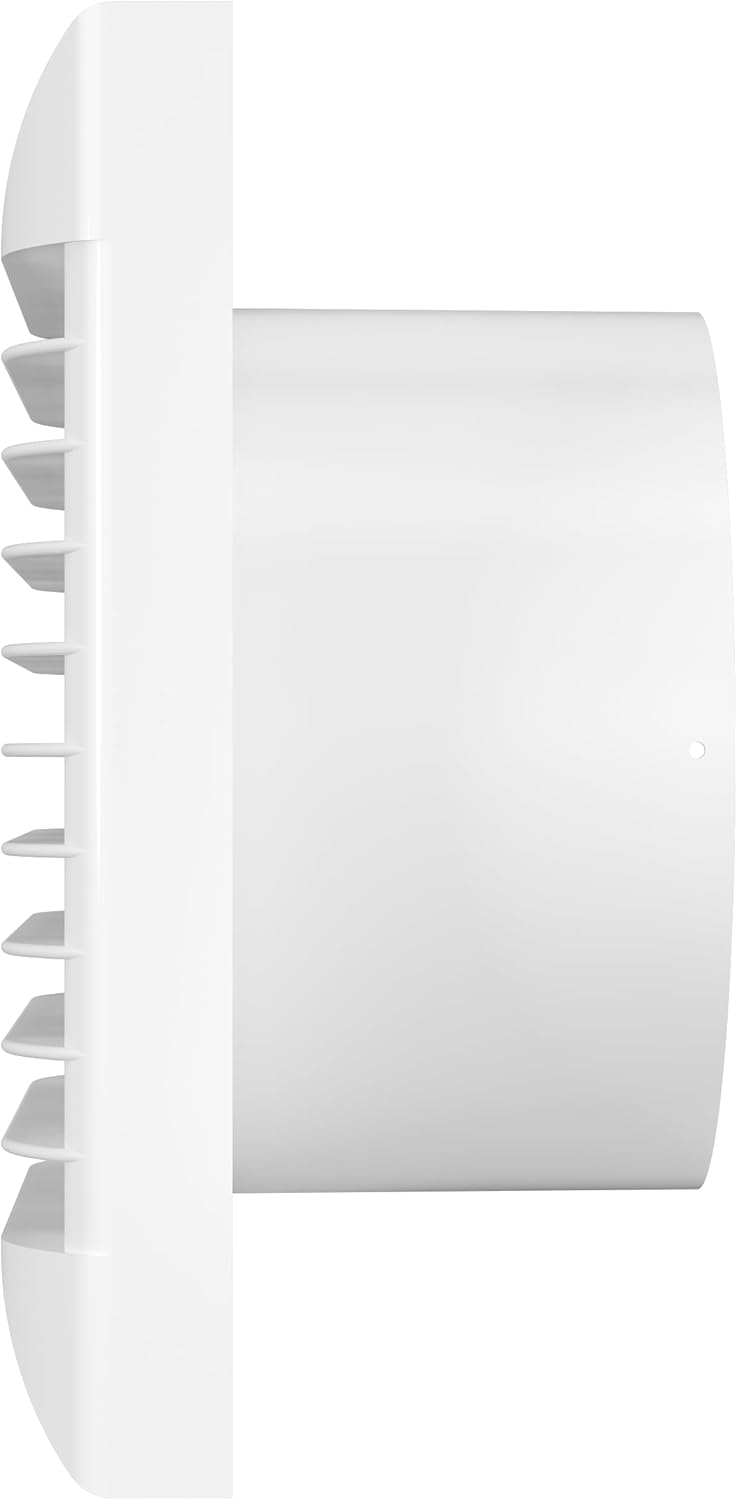 Vlano FLAP 100/125/150 Badlüfter mit automatischen Jalousien, Standard, WC Lüfter, Wandmontage, Weis