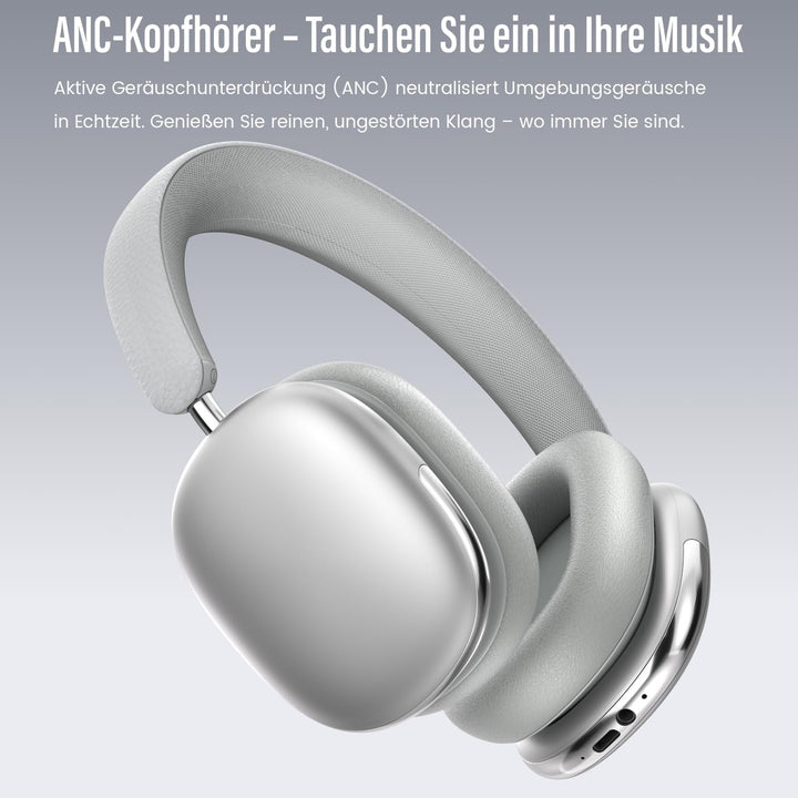 Freepods Over-Ear-Bluetooth-Kopfhörer mit Mikrofon, 120 Stunden Spielzeit, aktive Geräuschunterdrück