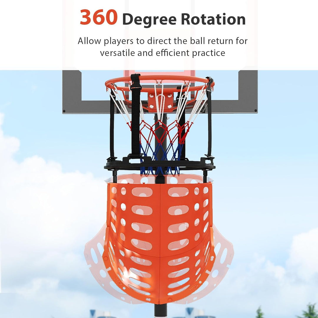 LIFEZEAL Basketball Return Attachment, Basketball-Rebounder für Schiessübungen, 360° Drehbarer Baske