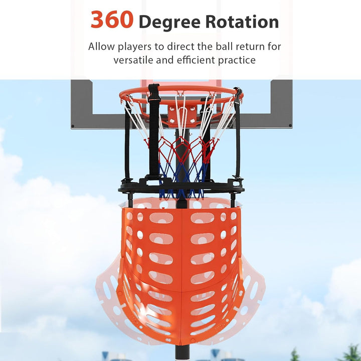 LIFEZEAL Basketball Return Attachment, Basketball-Rebounder für Schiessübungen, 360° Drehbarer Baske