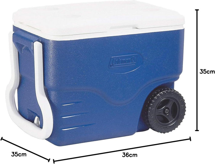 Coleman Passive Kühlbox 40 QT Performance Wheeled Cooler, Thermobox 37.5 L Fassungsvermögen, Mobile