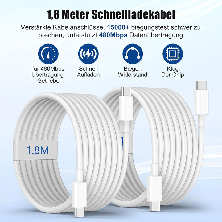 USB C Ladegerät 20W 2-Pack, 2-Port USBC Netzteil Stecker Adapter für iPhone 17/16/16e/16 Plus/16 Pro