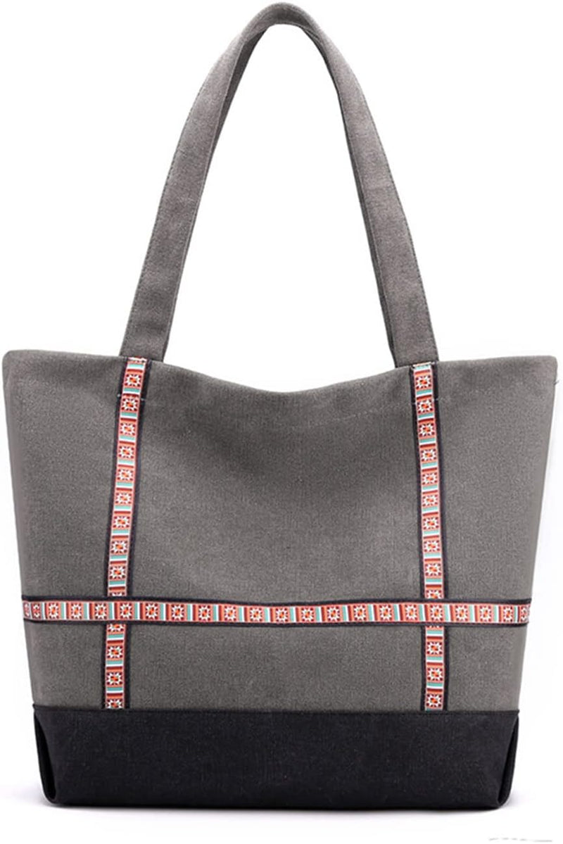 CORIOS Damen Henkeltaschen Canvas Tote Beutel Multifunktionale Henkeltasche Grosse Kapazität Schulte