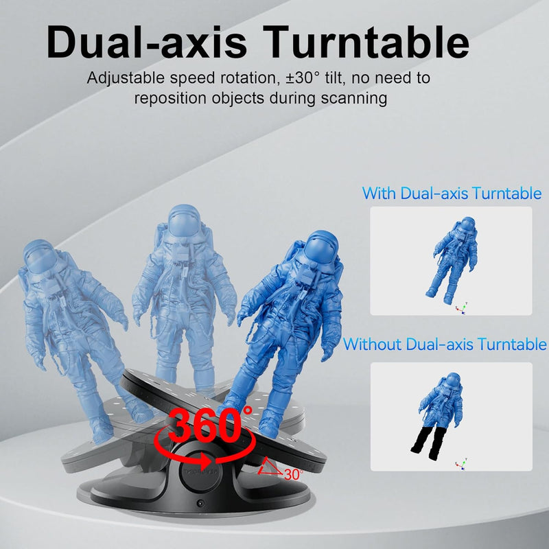 Revopoint POP 3 3D Scanner mit Drehteller und Powerbank, 0,05 mm Präzisions Infrarot Strukturlicht 3