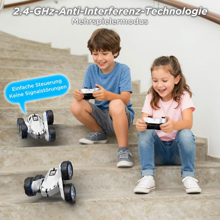 Direktladung Ferngesteuertes Auto ab 3-12 Jahre,2.4GHz Monstertruck mit Buntes LED-Licht,360°Drehung