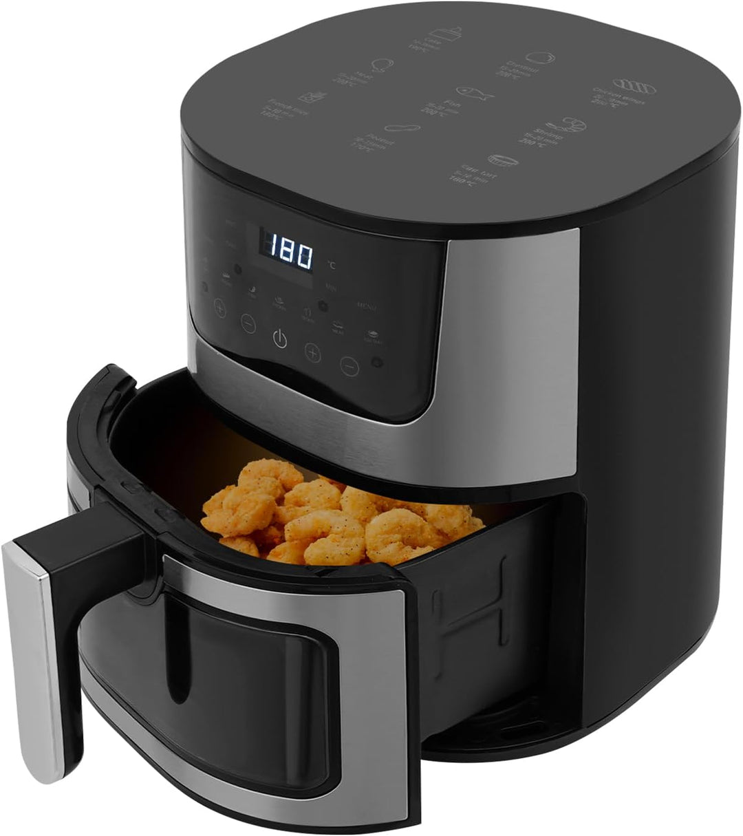 Digitale Heissluftfritteuse 7L Familien Grösse, Airfryer ohne Öl mit Touchdisplay, Timer & 9 Program
