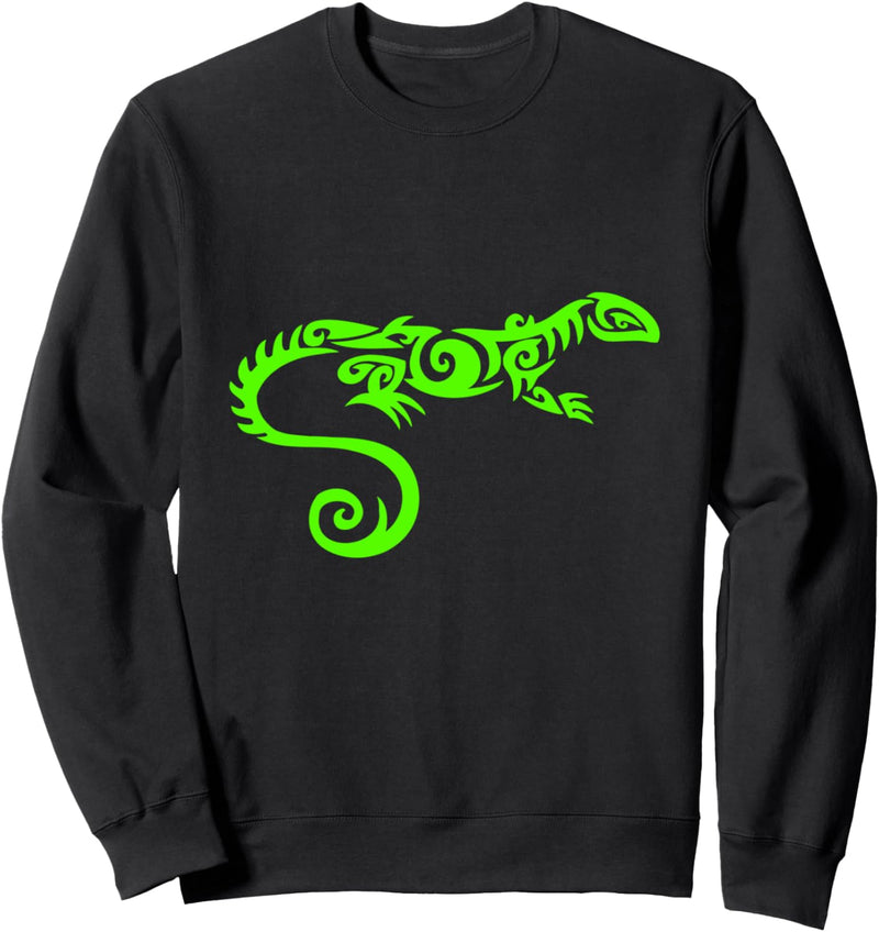 Grüne Eidechse, Tribal-Design Sweatshirt