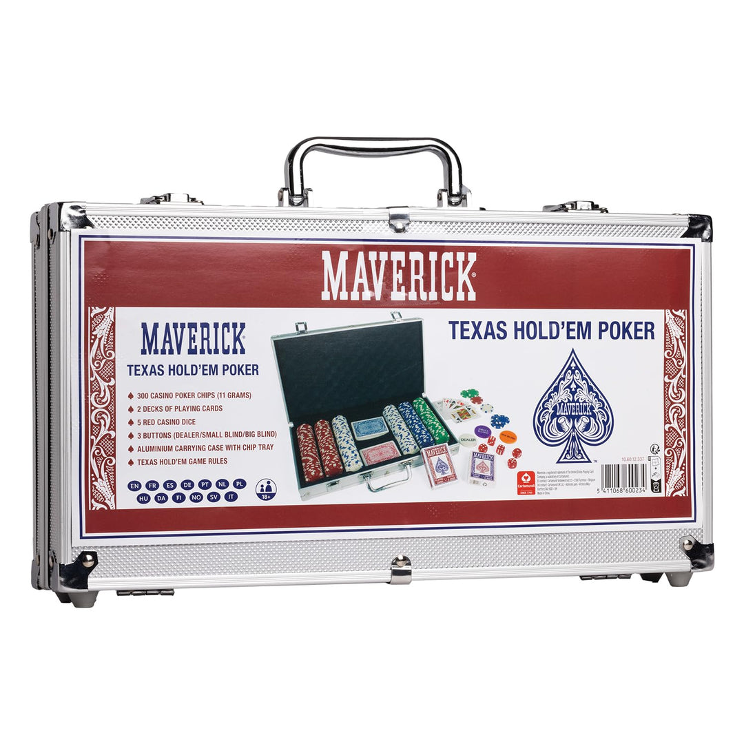 Maverick Grimaud Pokerkoffer mit 300 Chips + 2 Spiele mit 54 Karten, Grau, 130012774