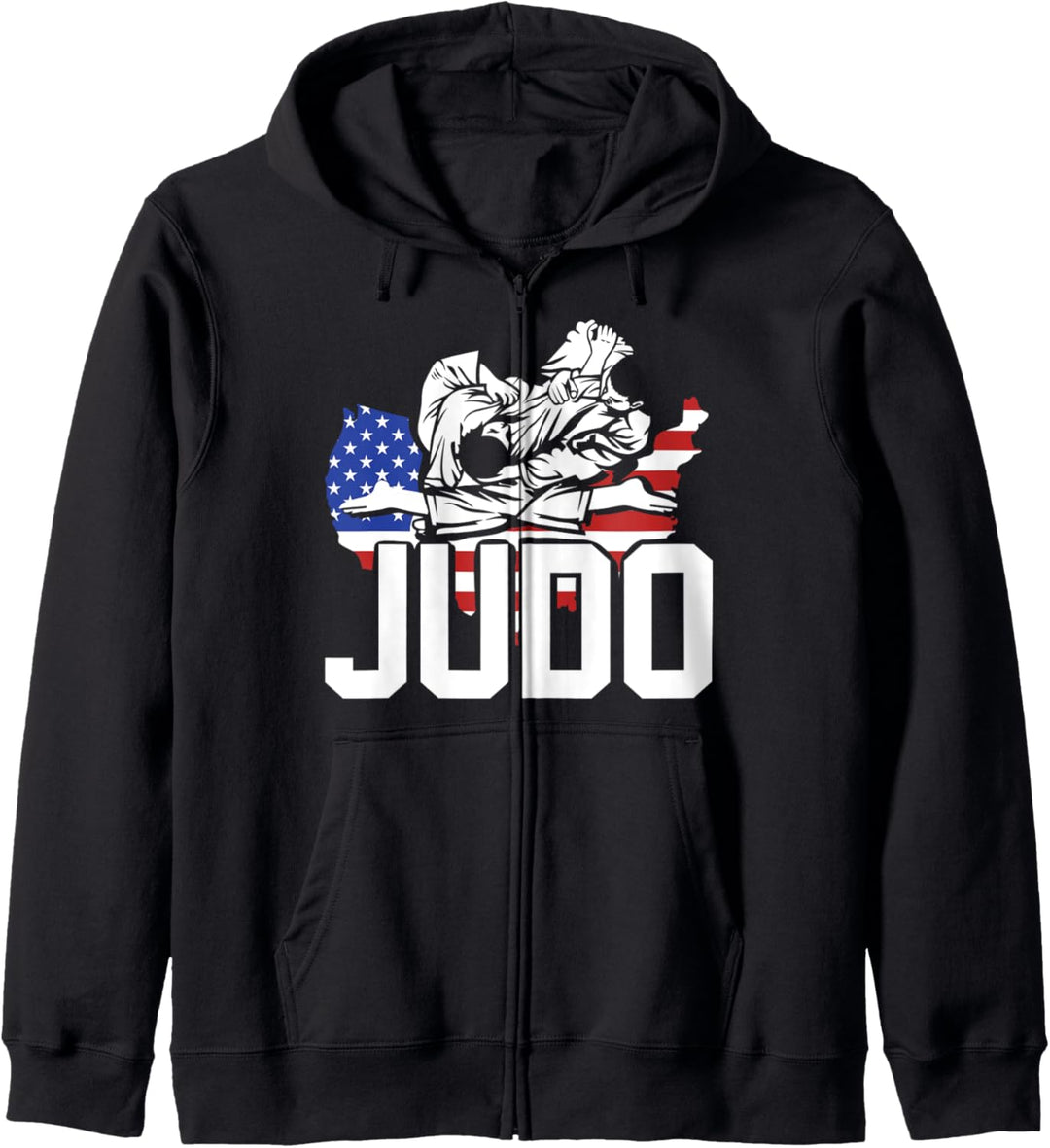 Japanischer Kampfsportler Sparring Ninja USA Flagge Judo Kapuzenjacke