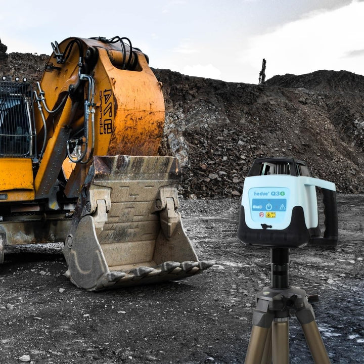 hedue® Q3G Rotationslaser selbstnivellierend, grüner Laserstrahl - Nivelliergerät mit zwei Laserklas