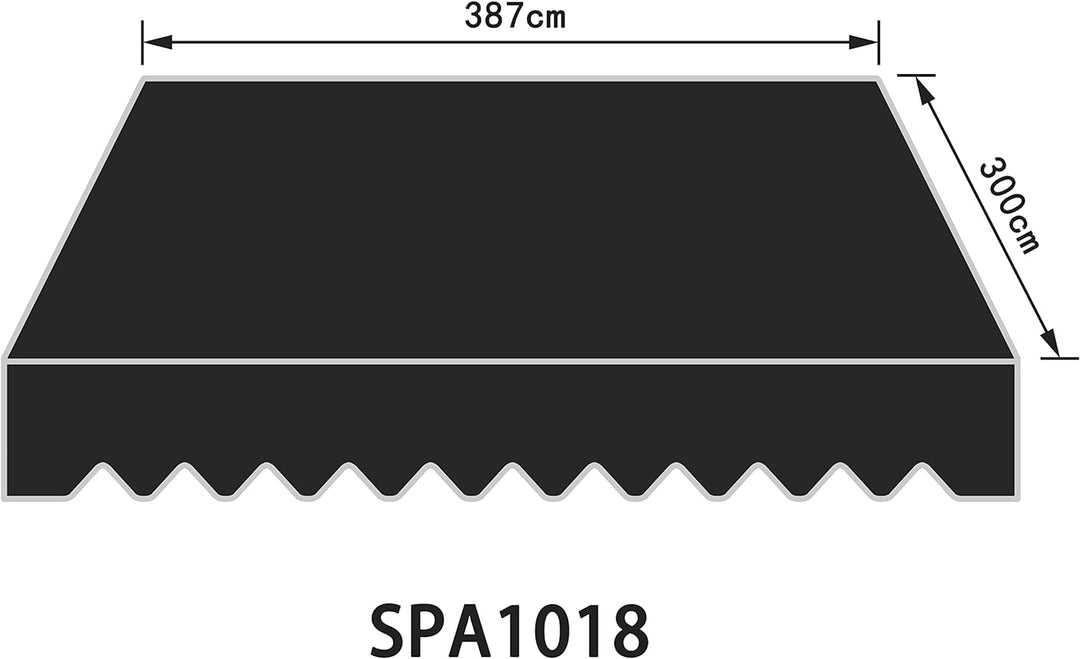 Home Trends Markisenstoff Markise mit Volant 4 x 3 m Markisenbespannung ersatzstoff 387 x 300cm Balk