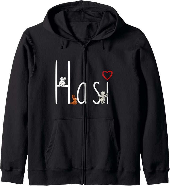 Hasi Kaninchen mit Herz Hasen Pulli Häschen Hasi Kapuzenjacke